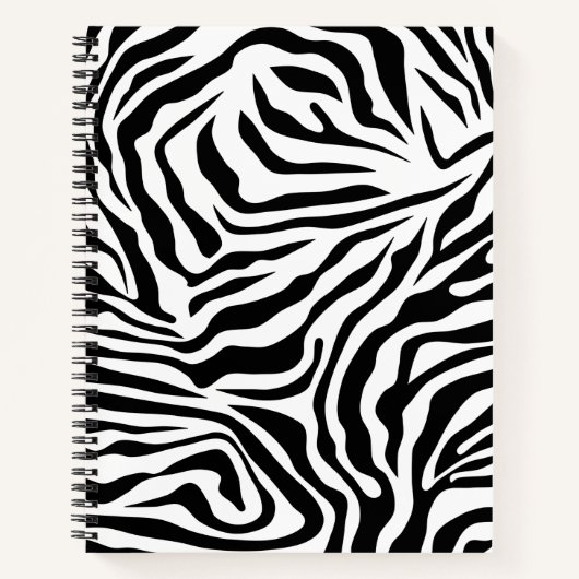 Zebra Stripes Black and White Wild Animal Print Notitieboek (Voorkant)