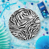 Zebra Stripes Black and White Wild Animal Print Papieren Bordje (Feest)
