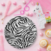 Zebra Stripes Black and White Wild Animal Print Papieren Bordje (Feest)