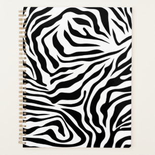 Zebra Stripes Black and White Wild Animal Print Planner