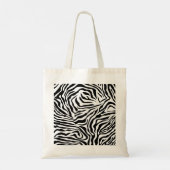 Zebra Stripes Black and White Wild Animal Print Tote Bag (Achterkant)