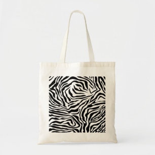 Zebra Stripes Black and White Wild Animal Print Tote Bag