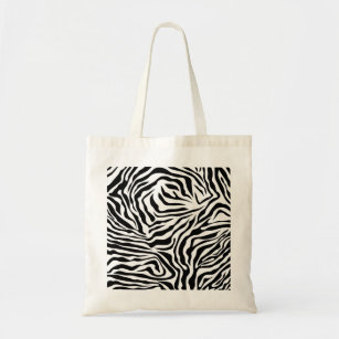 Zebra Stripes Black and White Wild Animal Print Tote Bag
