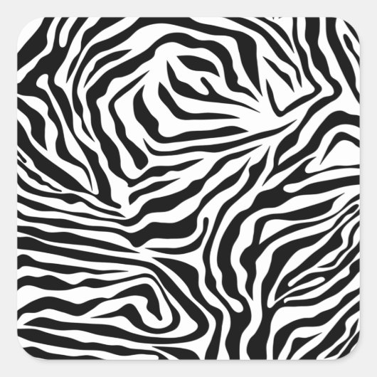 Zebra Stripes Black and White Wild Animal Print Vierkante Sticker (Voorkant)