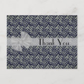 Zebra Stripes Black en Silver Dank je Briefkaart (Voorkant)