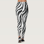 Zebra Stripes Black Glitter Wilde Dieren Afdrukken Leggings (Achterkant)