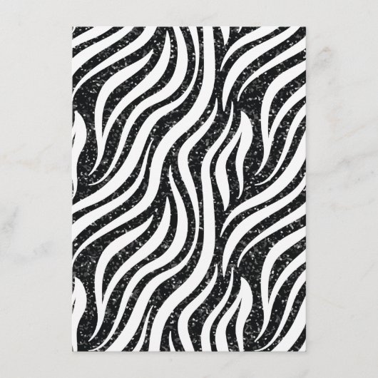 Zebra Stripes Black Glitter Wilde Dieren Afdrukken Menu (Voorkant)