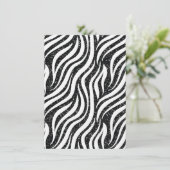 Zebra Stripes Black Glitter Wilde Dieren Afdrukken Menu (Staand voorkant)