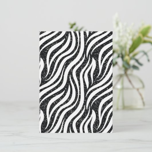 Zebra Stripes Black Glitter Wilde Dieren Afdrukken Menu (Staand voorkant)