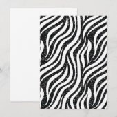 Zebra Stripes Black Glitter Wilde Dieren Afdrukken Menu (Voorkant / Achterkant)