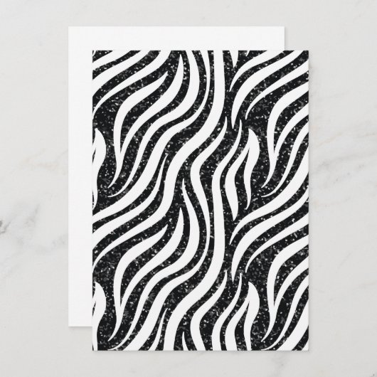 Zebra Stripes Black Glitter Wilde Dieren Afdrukken Menu (Voorkant / Achterkant)