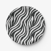 Zebra Stripes Black Glitter Wilde Dieren Afdrukken Papieren Bordje (Voorkant)