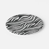 Zebra Stripes Black Glitter Wilde Dieren Afdrukken Papieren Bordje (Gekanteld)