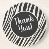 Zebra Stripes Black & Whit Pattern Trendy Design Zandsteen Onderzetter (Voorkant)