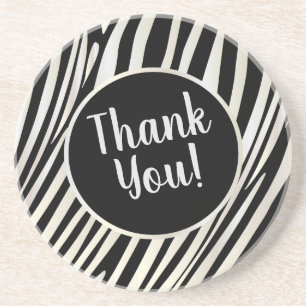 Zebra Stripes Black & Whit Pattern Trendy Design Zandsteen Onderzetter