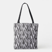 Zebra Stripes Black White Cool Tote Bag (Achterkant)