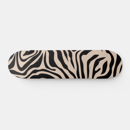 Zebra Stripes Cream Beige Black Wild Animal Persoonlijk Skateboard (Horizontaal)