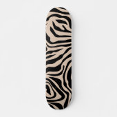 Zebra Stripes Cream Beige Black Wild Animal Persoonlijk Skateboard (Voorkant)