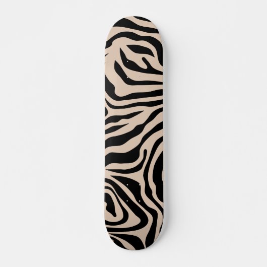 Zebra Stripes Cream Beige Black Wild Animal Persoonlijk Skateboard (Voorkant)