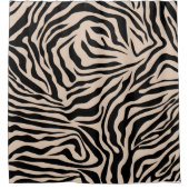 Zebra Stripes Cream beige Black Wild Animal Print Douchegordijn (Voorkant)