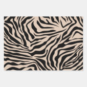 Zebra Stripes Cream beige Black Wild Animal Print Inpakpapier Vel (Voorkant 3)