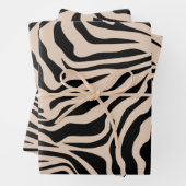 Zebra Stripes Cream beige Black Wild Animal Print Inpakpapier Vel (In situ)