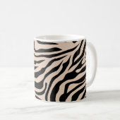 Zebra Stripes Cream beige Black Wild Animal Print Koffiemok (Voorkant rechts)