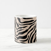 Zebra Stripes Cream beige Black Wild Animal Print Koffiemok (Center)