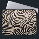 Zebra Stripes Cream beige Black Wild Animal Print Laptop Sleeve<br><div class="desc">Zebra Print - roombeige en zwart patroon - wilde dierlijke afdruk.</div>
