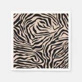 Zebra Stripes Cream beige Black Wild Animal Print Servet (Voorkant)