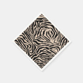 Zebra Stripes Cream beige Black Wild Animal Print Servet (Hoek)