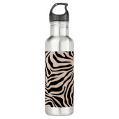Zebra Stripes Cream beige Black Wild Animal Print Waterfles (Voorkant)