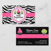 Zebra Stripes Cupcake Bakkerij Visitekaartje (Voorkant / Achterkant)