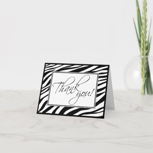 Zebra Stripes Custom Thank You Card Bedankkaart (Voorkant)