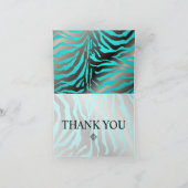 Zebra Stripes/DIY-kleur, Aqua/Dank u wel notitieka Bedankkaart (Binnen)