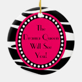 Zebra Stripes Drama Queen door Hanger Ornament (Achterkant)