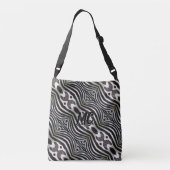 Zebra Stripes Elegant Pattern Monogramed Crossbody Tas (Achterkant)