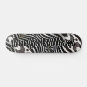 Zebra Stripes Elegant Pattern voegt Naam of Tekst  Persoonlijk Skateboard (Horizontaal)