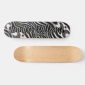 Zebra Stripes Elegant Pattern voegt Naam of Tekst  Persoonlijk Skateboard (Horizontaal)