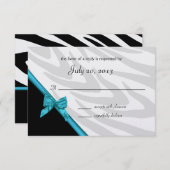 Zebra Stripes en Blue Ribbon / Respons Kaart (Voorkant / Achterkant)