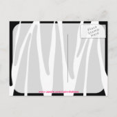 Zebra Stripes en Hot Pink Monogramed Post Cards Uitnodiging Briefkaart (Achterkant)