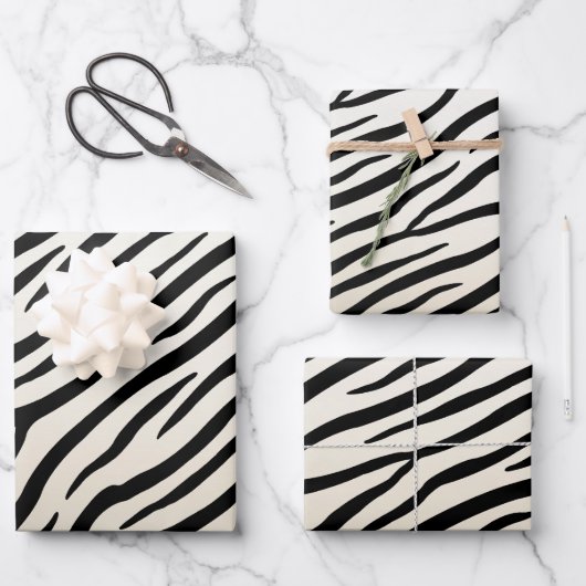 Zebra Stripes Exotic Animal Print Inpakpapier Vel (Voorkant)