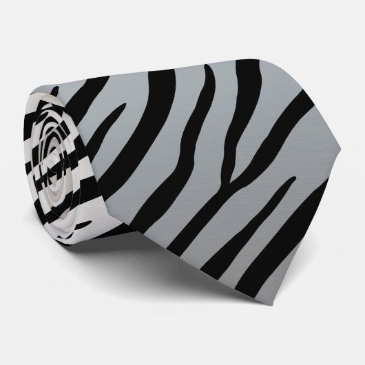Zebra Stripes Exotic Animal Print Stropdas (Opgerold)
