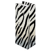 Zebra Stripes Exotic Animal Print Wijn Cadeautas (Achterkant Gekanteld)