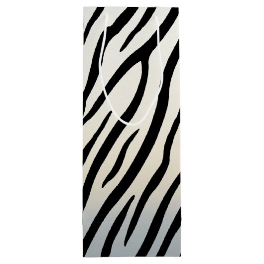 Zebra Stripes Exotic Animal Print Wijn Cadeautas (Achterkant)