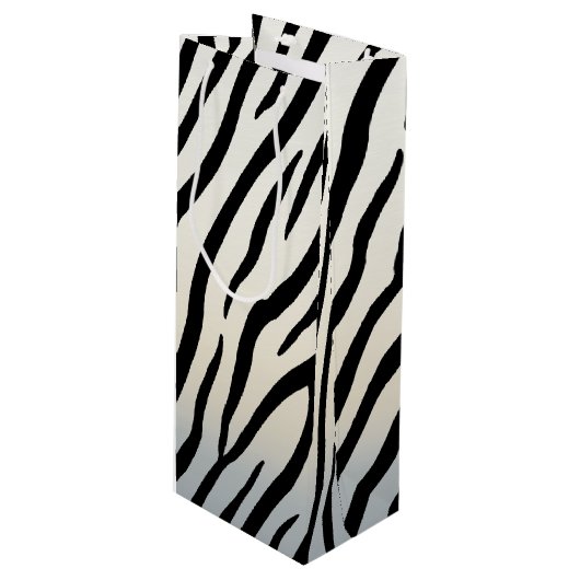 Zebra Stripes Exotic Animal Print Wijn Cadeautas (Voorkant Gekanteld)