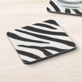 Zebra Stripes Exotic Fur Realistic Animal Print Bier Onderzetter (Linkerzijde)