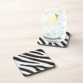 Zebra Stripes Exotic Fur Realistic Animal Print Bier Onderzetter (Rechterzijde)