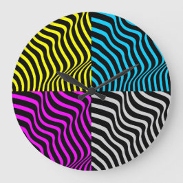 Zebra Stripes - Geometrisch patroon Abstract Art 3 Grote Klok