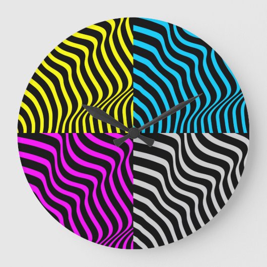 Zebra Stripes - Geometrisch patroon Abstract Art 3 Grote Klok (Voorkant)